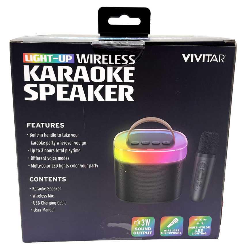 Vivitar Light-Up Wireless Karaoke Speaker