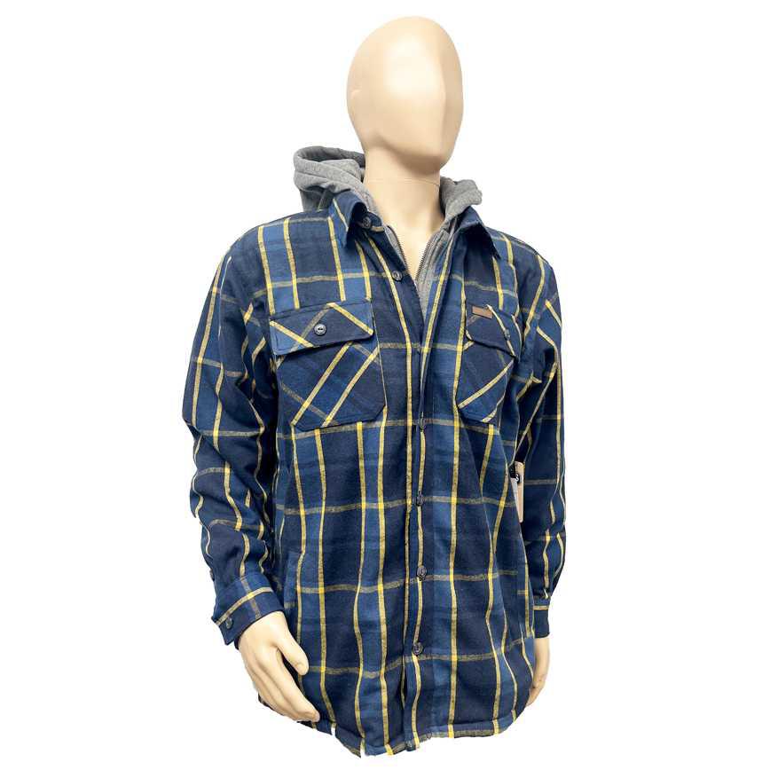 Smiths Workwear Sherpa-Lined Hooded Plaid Shirt Jacket