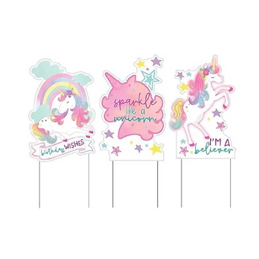 Unicorn Yard Signs 3 pk. 24.8&quot; x 15.8&quot;