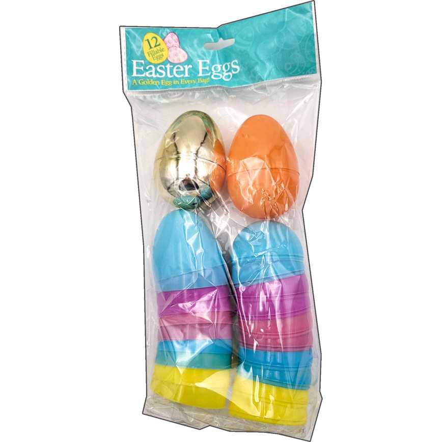 Plastic Pastel Easter Eggs 12 pk.