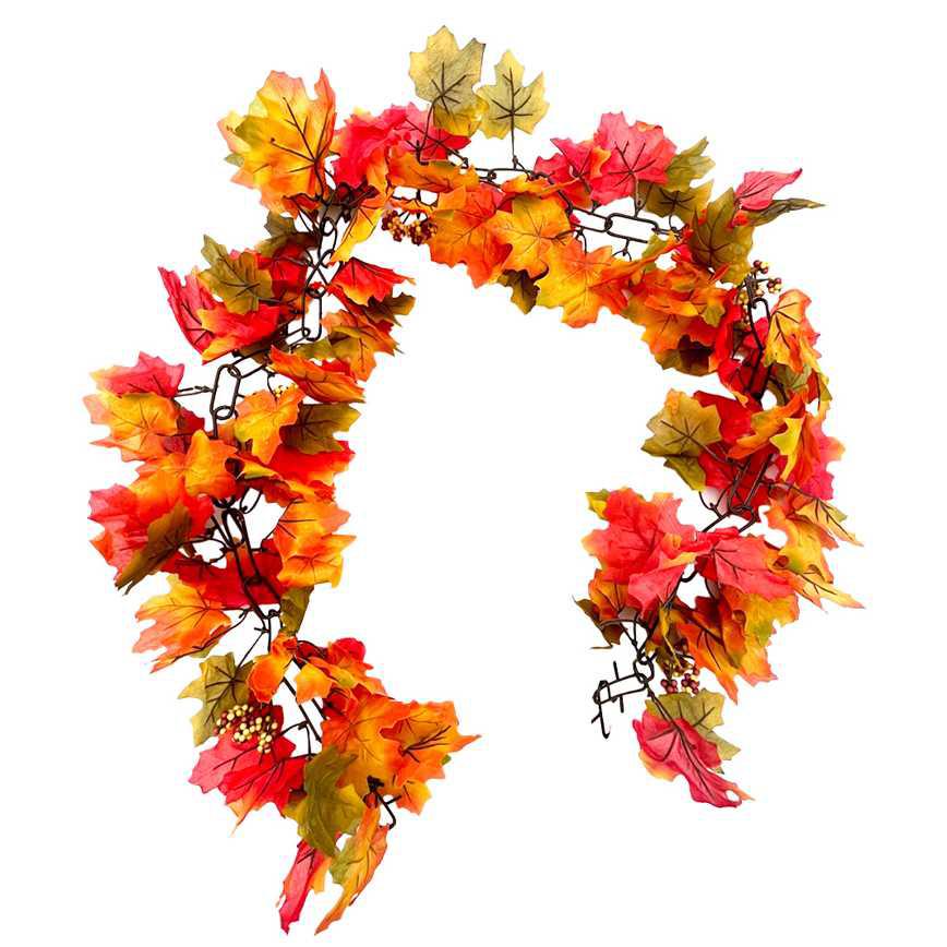 Harvest Chain Leaf Garland 6&#39;