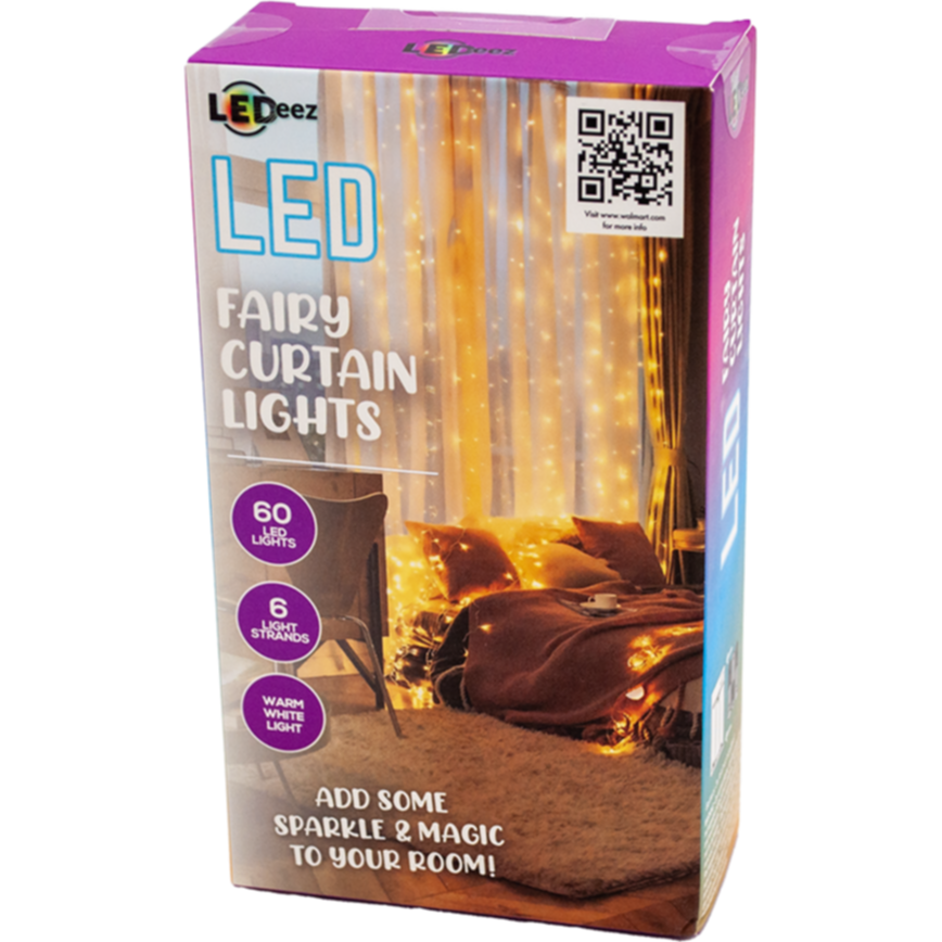 LEDeez LED Fairy Curtain Lights 60 Bulb 
