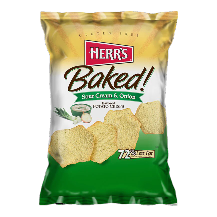 Herr&#39;s Baked Sour Cream &amp; Onion Potato Crisps 7 oz. 
