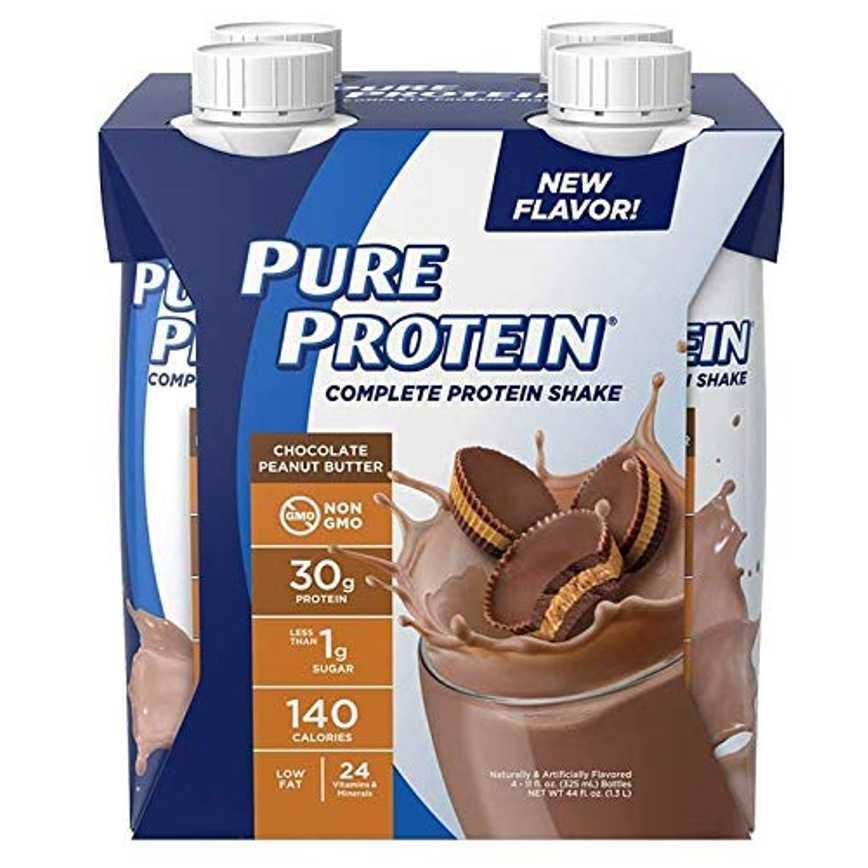 Pure Protein Protein Shakes Chocolate Peanut Butter 4 pk. 11 oz.