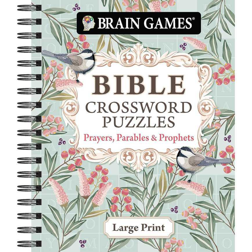 Brain Games Bible Crossword Puzzles: Prayers, Parables and Prophets, Large Print