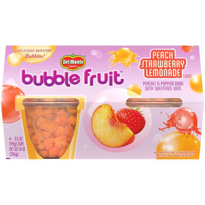 Del Monte Peach Strawberry Lemonade Bubble Fruit Cups 4 pk. 3.5 oz.