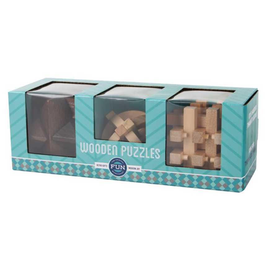 Retro Wooden Puzzles 3 pk.
