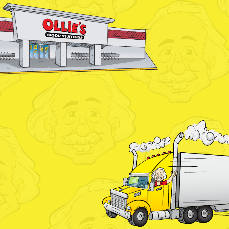 Ollie's driving a truck on the vendor resources page, mobile view