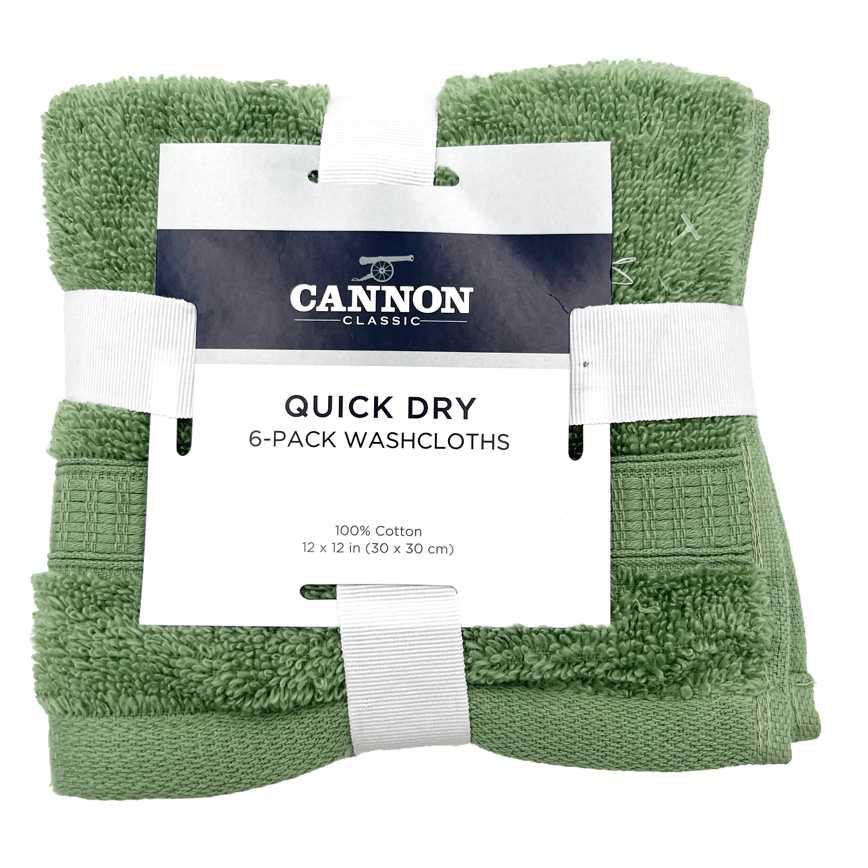 Cannon Quick Dry Washcloths Set 6 pk.