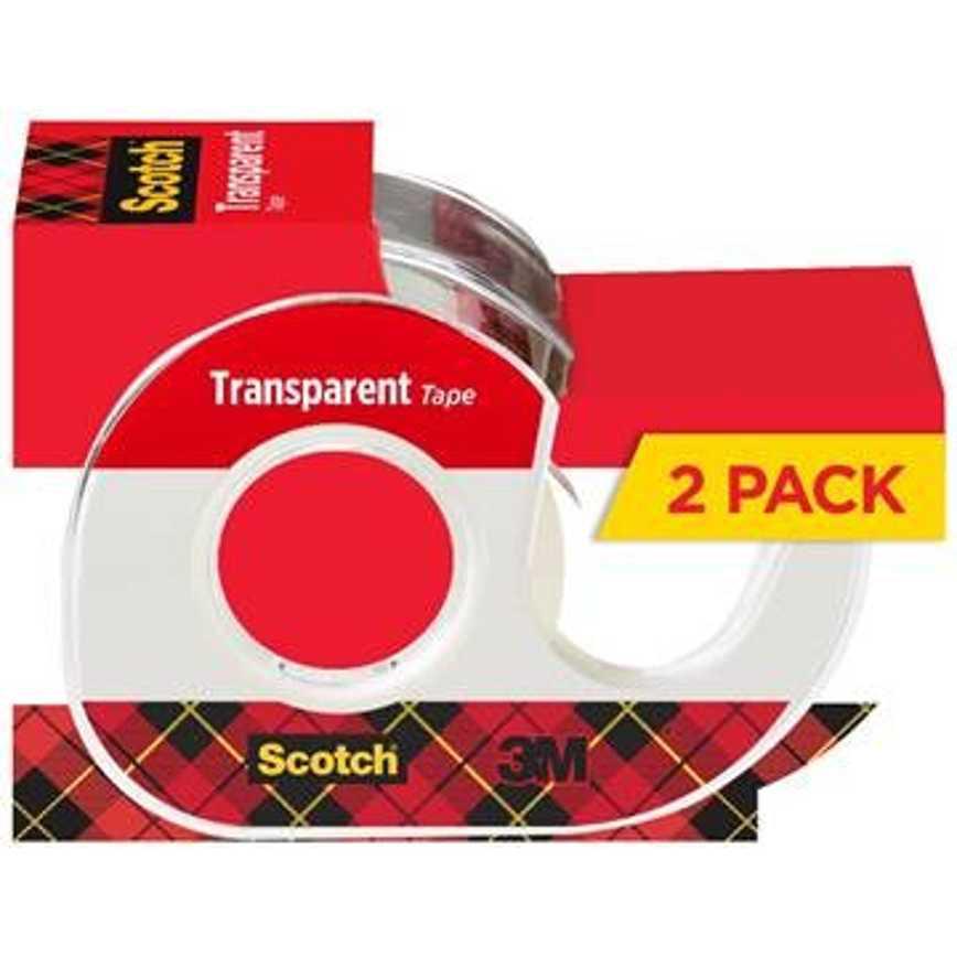 Scotch Transparent Tape 3/4" x 250" 2 pk.