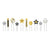 Birthday Yard Sign Black & Gold Icons 10 pk. 11"-25"