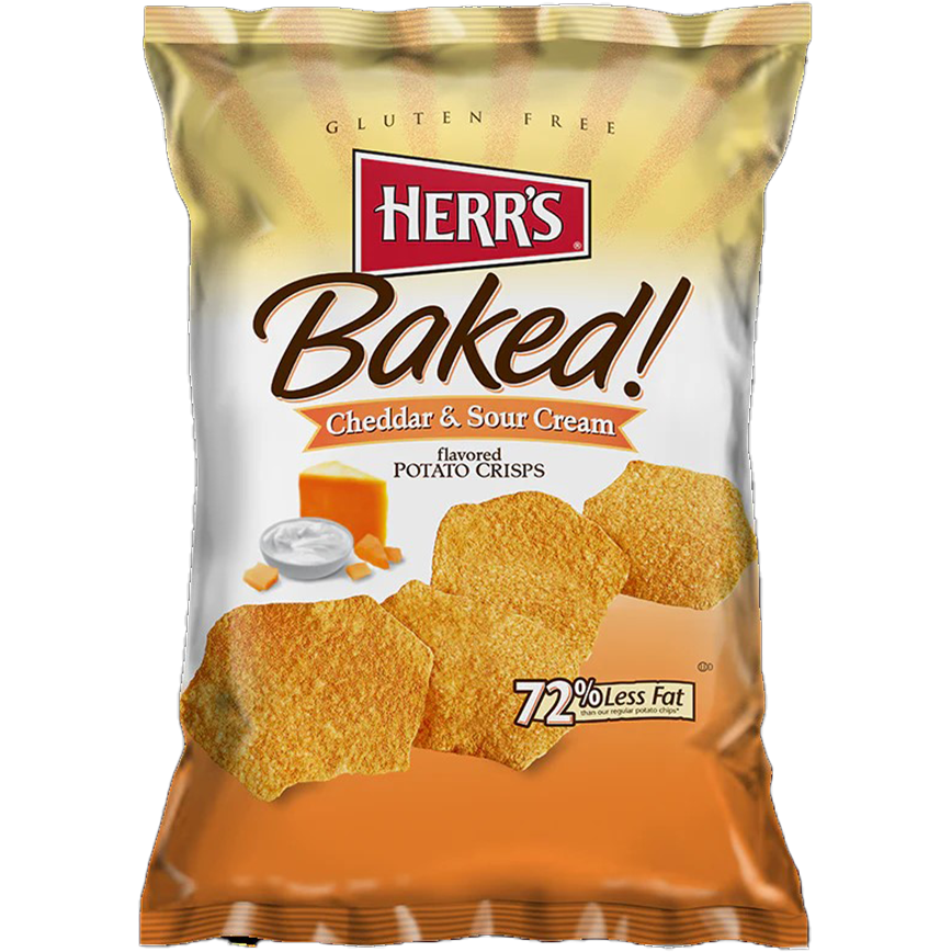Herr&#39;s Baked Cheddar &amp; Sour Cream Potato Crisps 7 oz. 