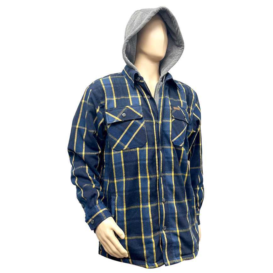 Smiths Workwear Sherpa-Lined Hooded Plaid Shirt Jacket