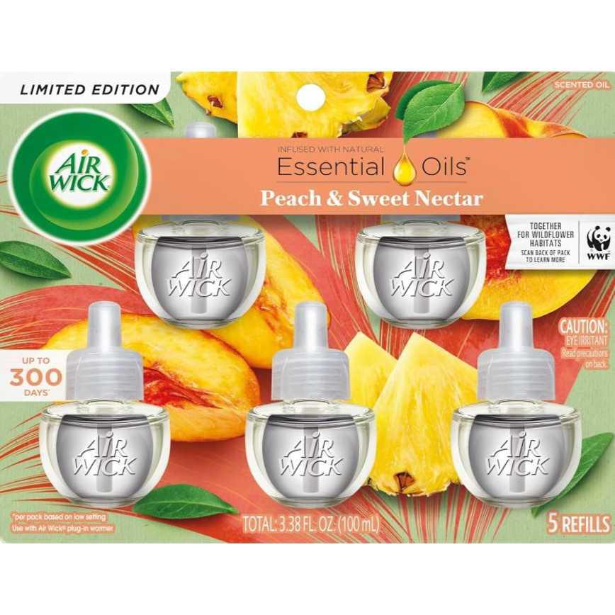 Air Wick Peach &amp; Sweet Nectar Scented Oil Refills 5 ct.