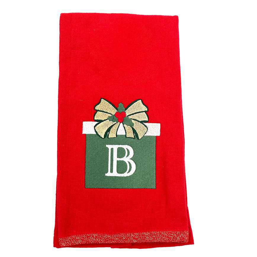 Holiday Monogram Kitchen Towels