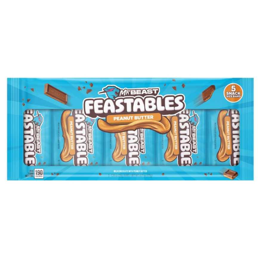 MrBeast Feastables Peanut Butter 5 pk. 1.24 oz.