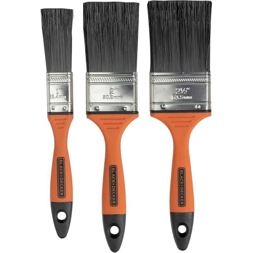 Black+Decker Flat Paint Brush Set 3 pk.