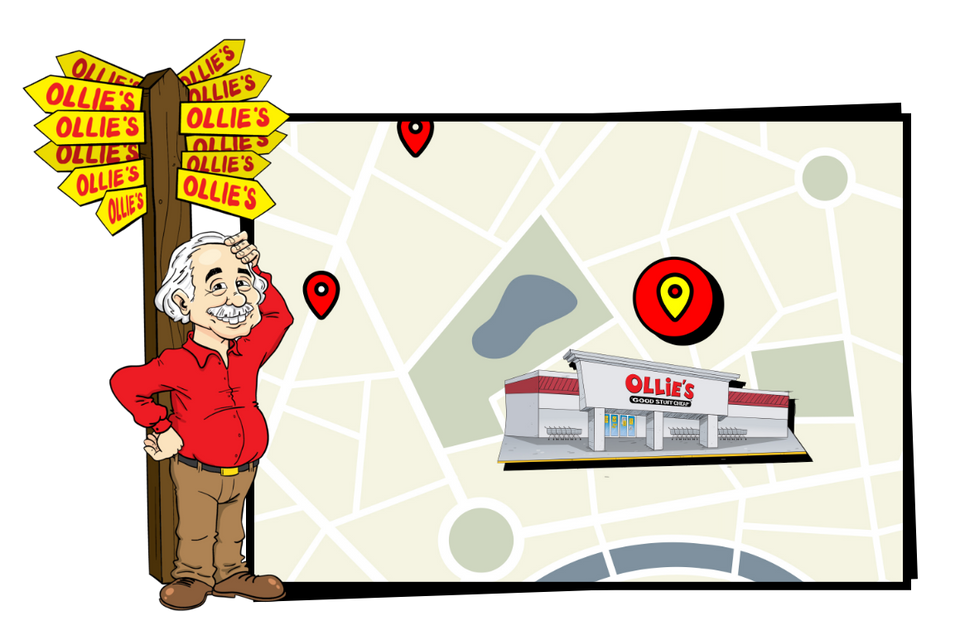 Ollie's Bargain Outlet store locations map across the United States